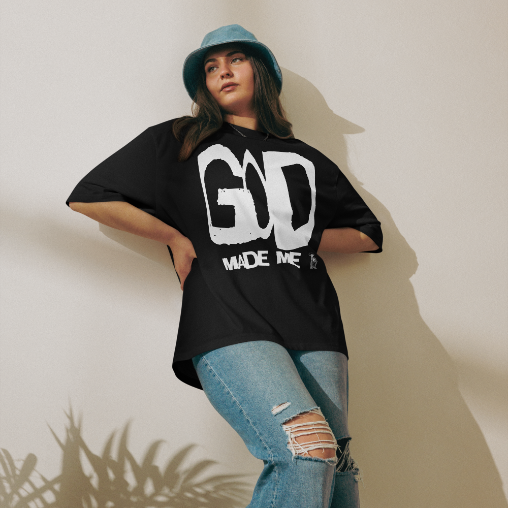 GOD MADE ME Oversized heavyweight t-shirt