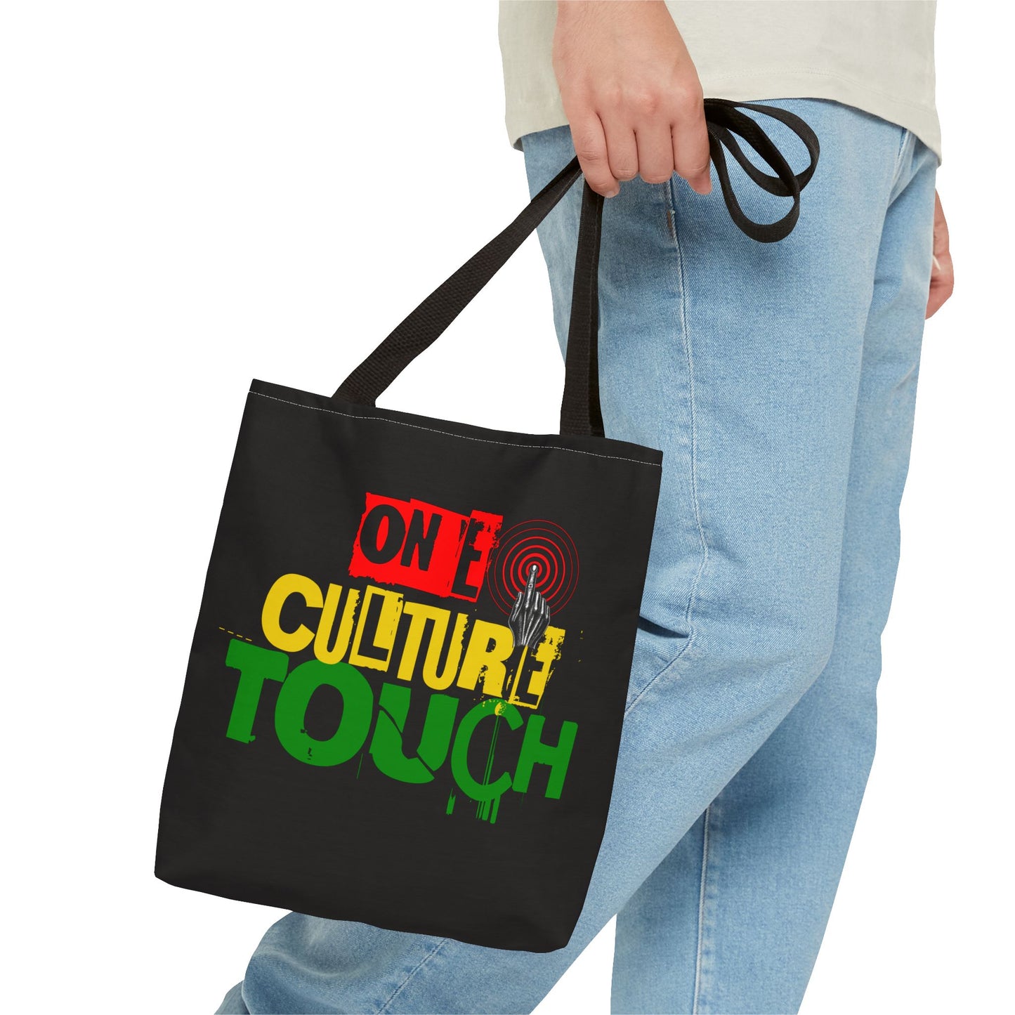 On E Culture Touch Tote Bag — Rasta-Inspired Urban Graphic Tote